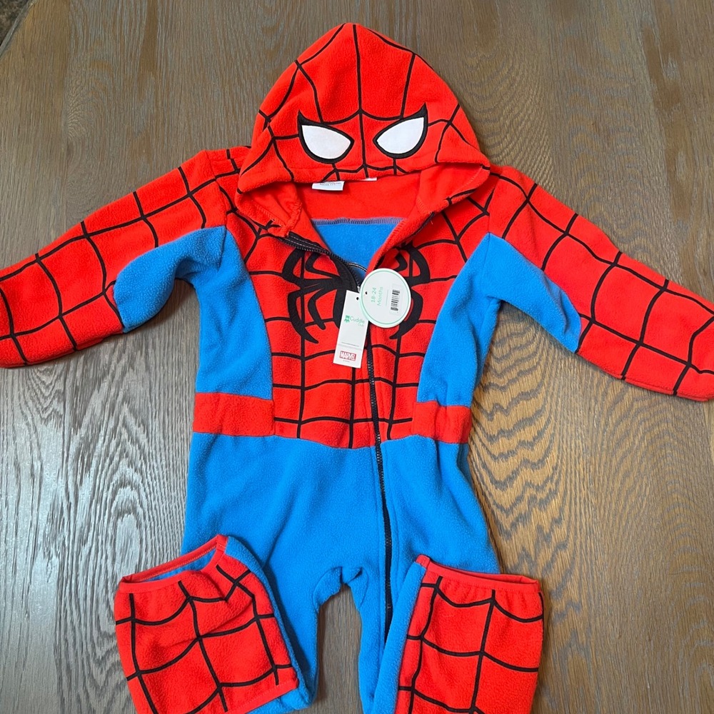 Marvel Spider-Man Red and Blue Fleece One-Piece Footie